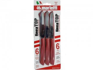 COLTELLI MARIETTI TAVOLA DENTATI TOP 6 PZ. ROSSO