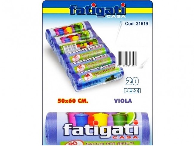 SACCHI PATTUMIERA 20 PZ. COLOR CM. 50X60 
