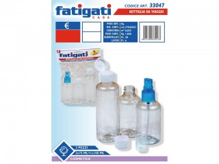BOTTIGLIETTE PLASTICA DA VIAGGIO 3 PZ.