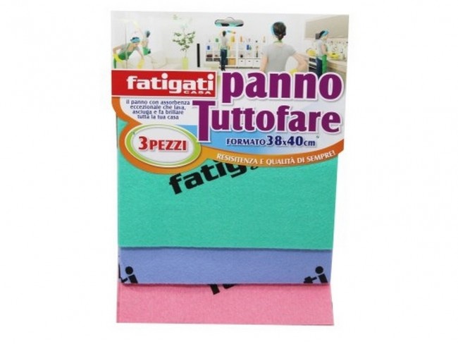 PANNO FATIGATI TUTTOFARE MULTICOLOR 3 PZ. CM. 36X40