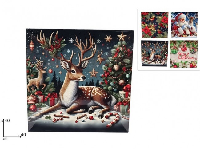 SOTTOPIATTO DECORO NATALIZIO QUADRATO CM. 40 DUE ESSE