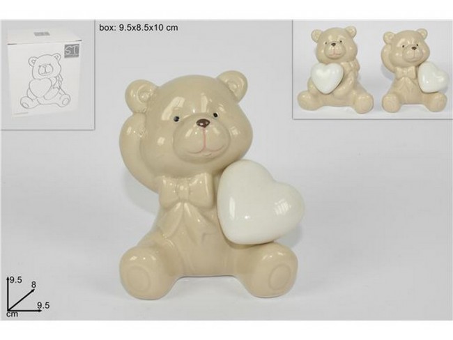 SOPRAMMOBILE ORSO SEDUTO CON CUORE CM. 9.5 DUE ESSE