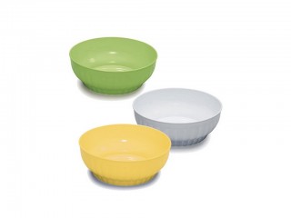 INSALATIERA PLASTICA COSTOLATA CM. 18 BIANCO/COLOR
