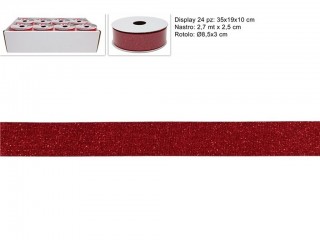 NASTRO GLITTERATO ROSSO 2.5X270 CM.