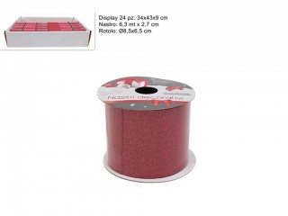 NASTRO GLITTERATO ROSSO 6.3X270 CM.