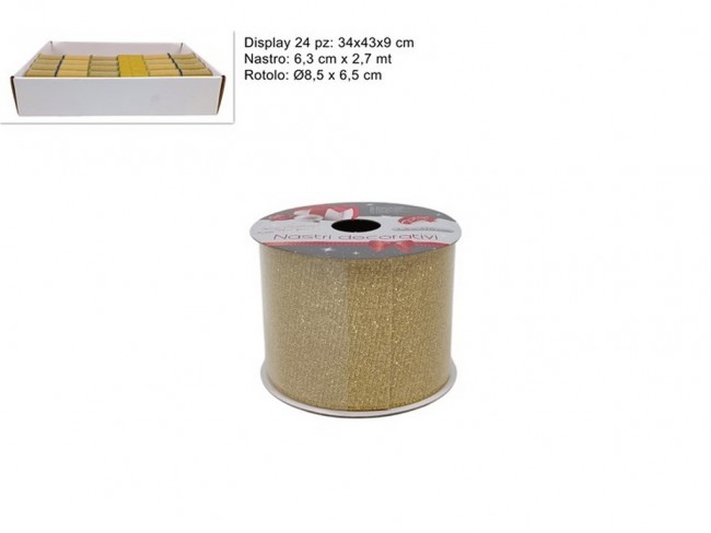 NASTRO GLITTERATO ORO 6.3X270 CM.