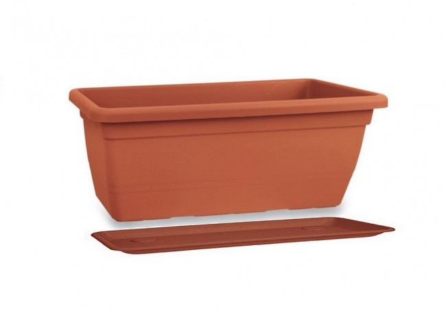VASO PIANTE CASSETTA VECA ANTHEA CON SOTTOVASO CM. 60