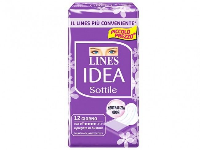 ASSORBENTI LINES IDEA SOTTILE RIPIEGATO ALI X 12