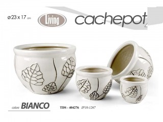 CACHEPOT GASPO GICOS PORCELLANATO FOGLIE ART. 404276 CM. 23x17