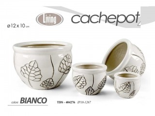 CACHEPOT GASPO GICOS PORCELLANATO FOGLIE ART. 404276 CM. 12x10