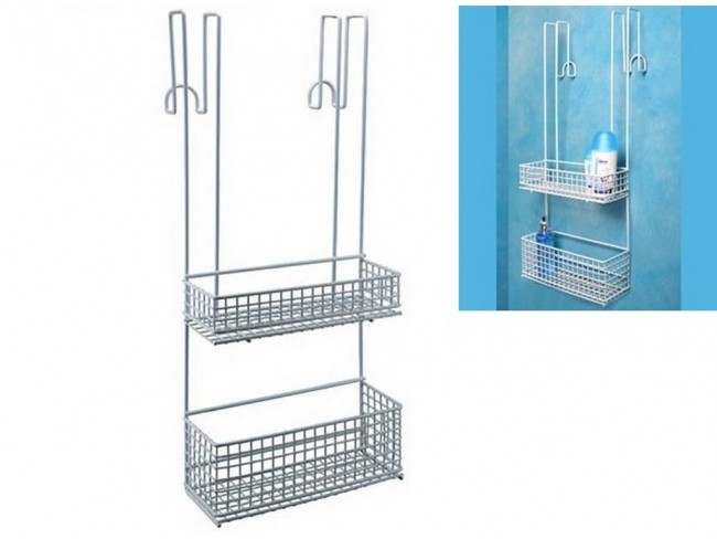 MENSOLA BAGNO DOCCIA FILTEX BIANCA CON GANCIO