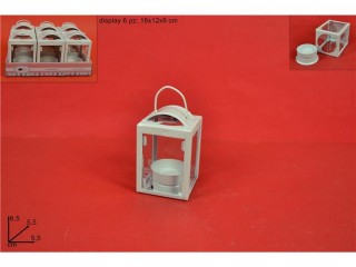 PORTACANDELA TEALIGHT LANTERNA CM. 8.5 BEIGE