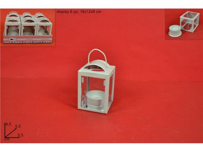 PORTACANDELA TEALIGHT LANTERNA CM. 8.5 BEIGE