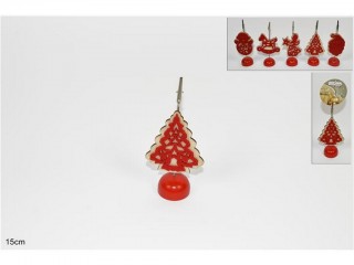 NATALE FERMABIGLIETTINO LEGNO/FELTRO