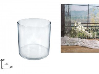 VASO FIORI DUE ESSE VETRO CILINDRO CM 20X20