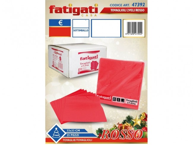 TOVAGLIOLI ROSSI 25 PZ. CM. 33X33