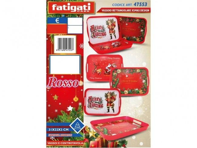VASSOIO CHRISTMAS DESIGN RETTANGOLARE CM. 31X22