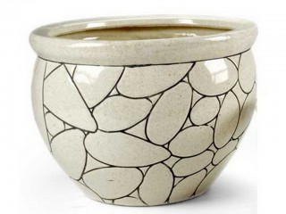 CACHEPOT GASPO GICOS PORCELLANATO CIOTOLATO BIANCO ART. 450341 CM. 12x10