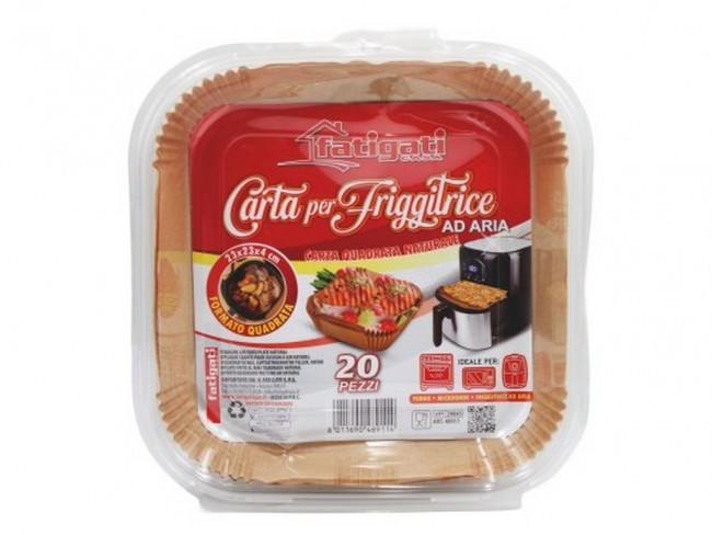 CARTA QUADRATA NATURAL FRIGGITRICE AD ARIA 20 PZ.