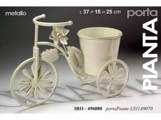 PORTAPIANTA GICOS BICI FERRO BIANCO 
