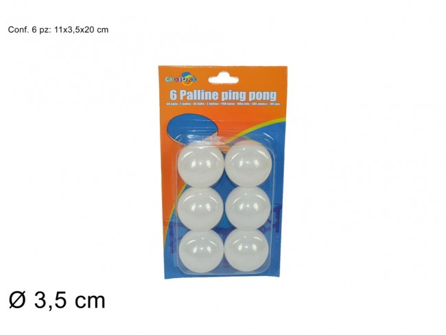 GIOCO PALLINE PING PONG 6 PZ.