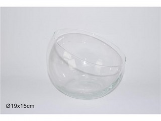 VASO FIORI DUE ESSE VETRO SFERA TAGLIO OBLIQUO CM 15