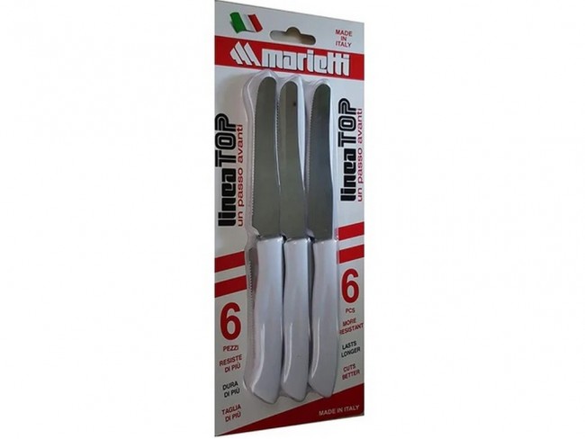 COLTELLI MARIETTI TAVOLA DENTATI TOP 6 PZ BIANCO