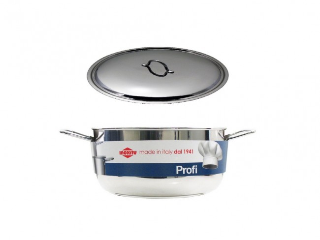 CASSERUOLA INOXRIV PROFI CON COPERCHIO CM. 30 LT. 9.3