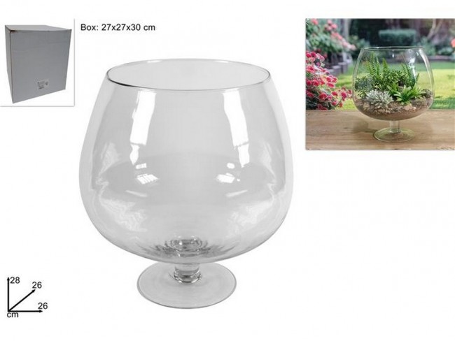 VASO FIORI DUE ESSE VETRO NAPOLEONE CM 28X26
