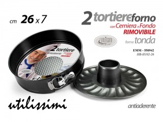 TORTIERA ANTIADERENDE APRIBILE 2 FONDI GICOS CM. 26