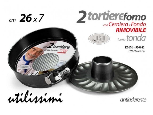 TORTIERA ANTIADERENDE APRIBILE 2 FONDI GICOS CM. 26