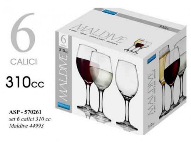 BICCHIERI GICOS CALICE MALDIVE ACQUA 310 CC X 6