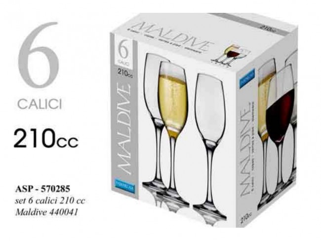 BICCHIERI GICOS CALICE MALDIVE FLUTE 210 CC X 6