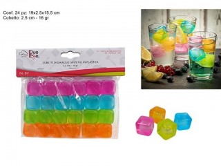 CUBETTI GHIACCIO IN PLASTICA COLORATI 24 PZ.