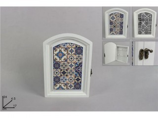PORTACHIAVI LEGNO MAIOLICA DUE ESSE