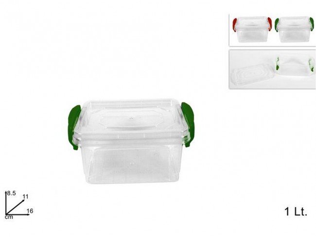 CONTENITORE PLASTICA RETTANGOLARE LT. 1