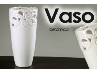 VASO FIORI GICOS BIANCO TRAFORATO CM. 24