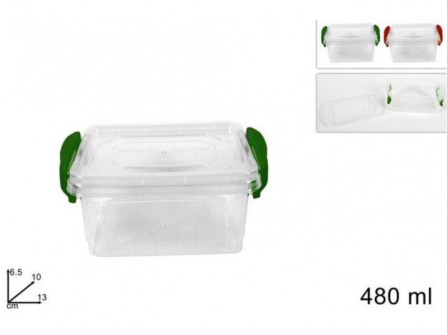 CONTENITORE PLASTICA RETTANGOLARE ML. 480 