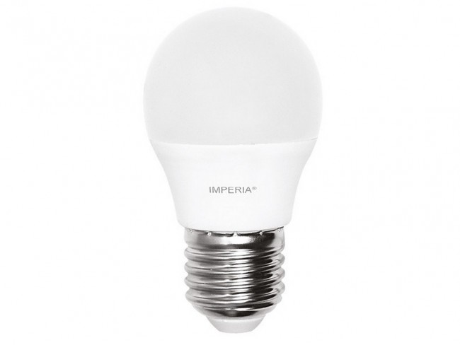LAMPADINA IMPERIA LED E27 SFERA 6W=42W LUCE CALDA