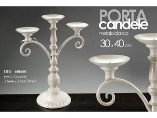 PORTACANDELE BIANCO 3 LUMI GICOS