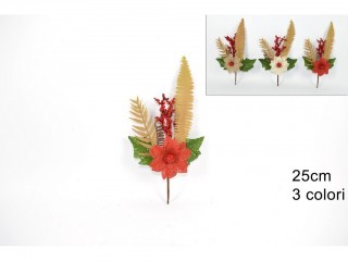 NATALE SPILLONE FIORE JUTA CON BACCHE