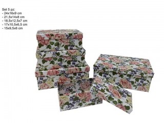 SCATOLA REGALO RETTANGOLARE ROSE CM. 18.5X12.5X7