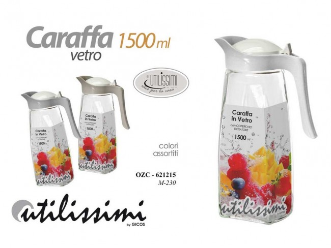 BROCCA VETRO GICOS CON COPERCHIO LT. 1.5 ART. 621215