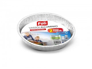 CONTENITORI VASCHETTE TEGLIE ALLUMINIO MONOUSO FORMA TORTA GRANDE X 2 PZ.
