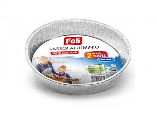 CONTENITORI VASCHETTE TEGLIE ALLUMINIO MONOUSO FORMA TORTA PICCOLA X 2 PZ.