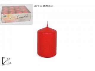 CANDELA CILINDRO ROSSO CM. 5.8X8.5