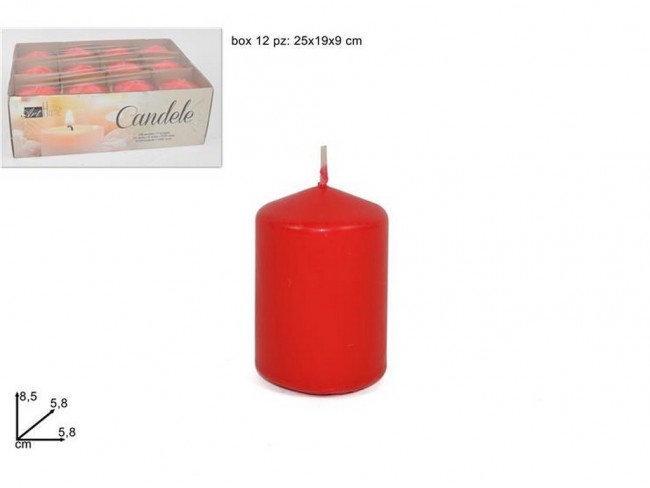 candela cilindro rosso