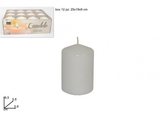 candela cilindro bianco