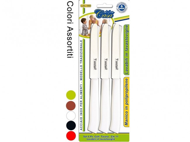 COLTELLI DE LUCA TAVOLA DENTATI LINEA SUPER 6 PZ. ASSORTITI