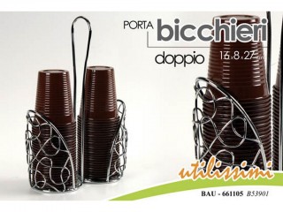 PORTABICCHIERI METALLO DOPPIO LUSSO GICOS